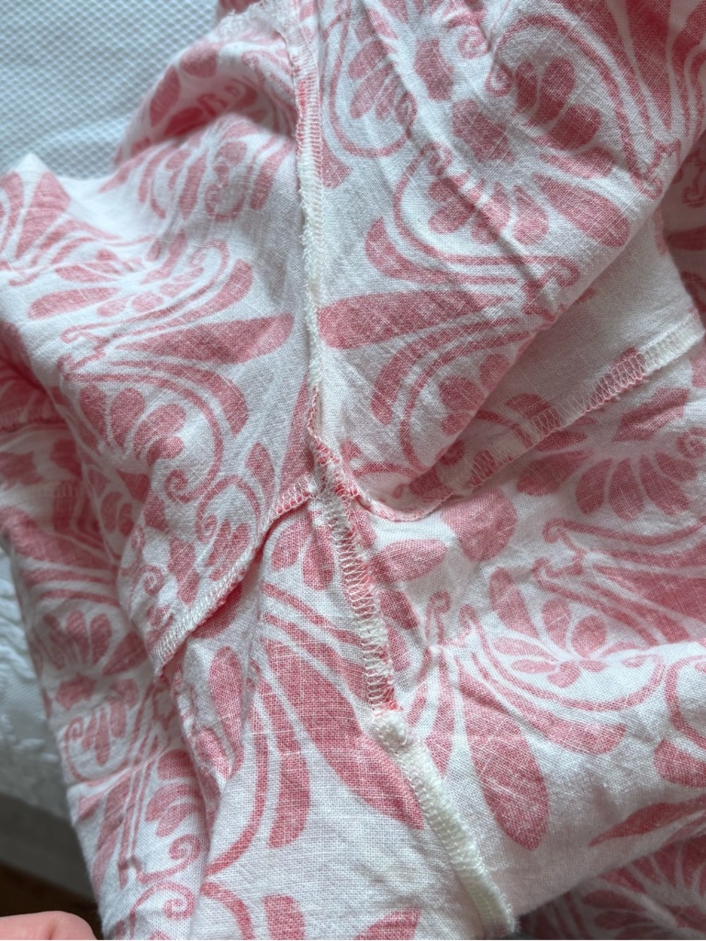 Farm Rio Carmina Linen Blend Button Front Jumpsuit red white size S - Picture 15 of 16